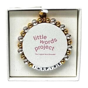 little words project INSPIRE Beaded Friendship Bracelet Plated Brass Charm